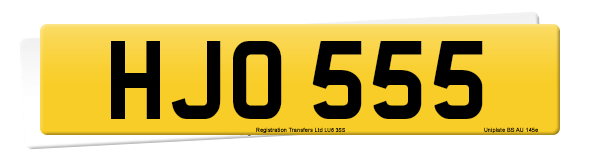 Registration number HJO 555